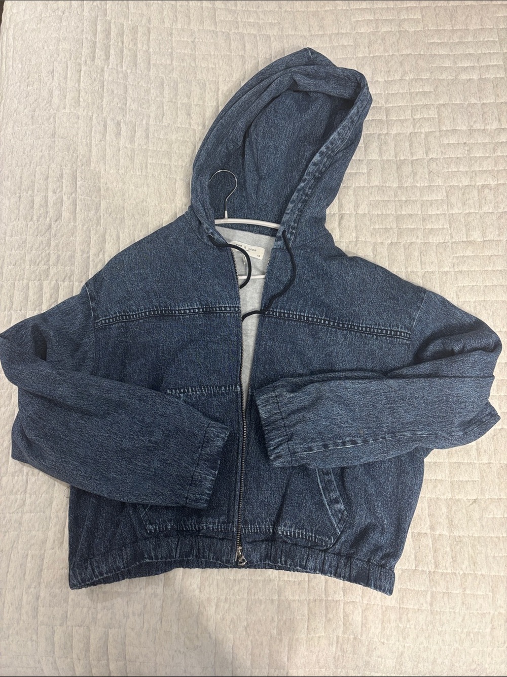 rag & bone Dark Blue Hooded Denim Jacket